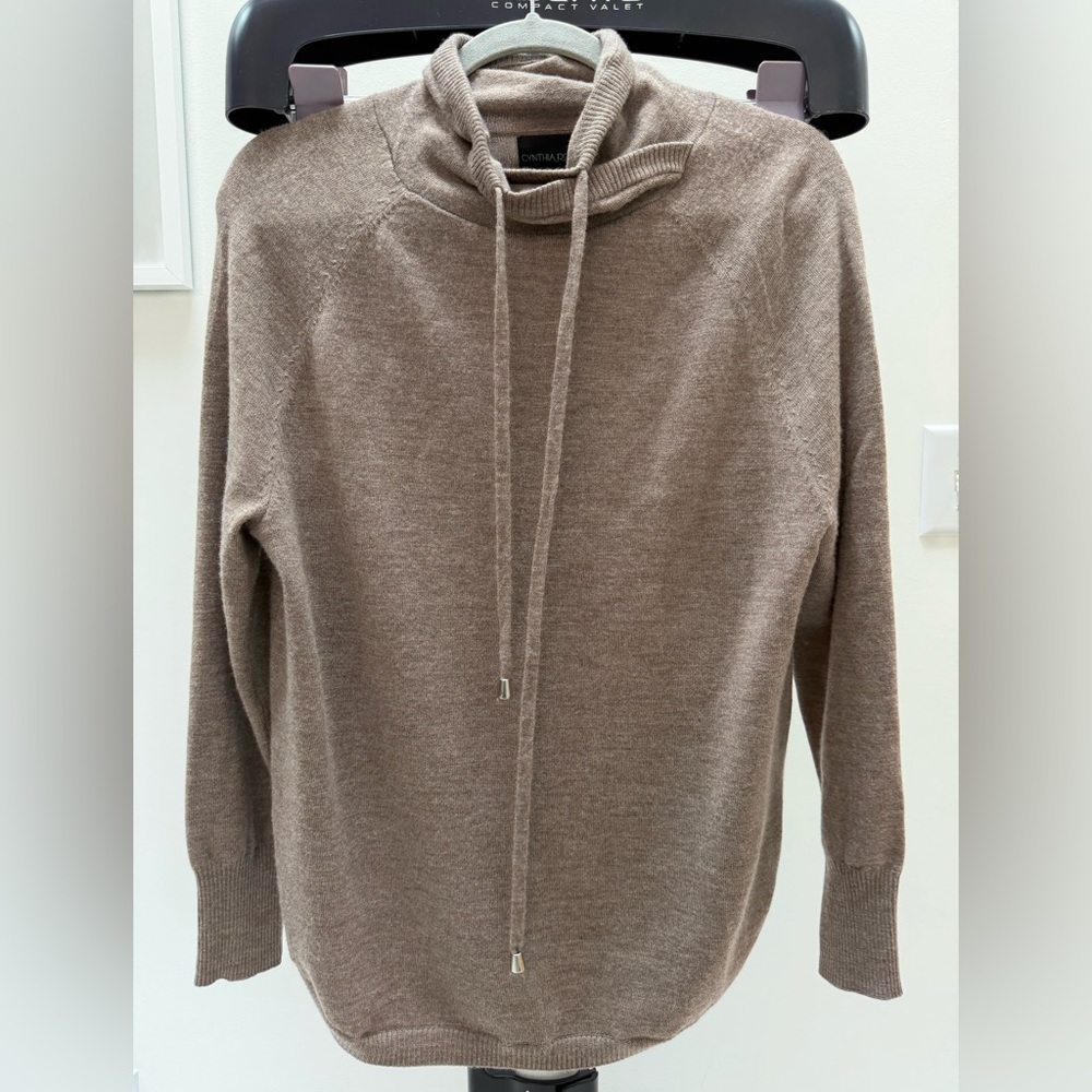 Cynthia Rowley Brown Marino Wool Sweater